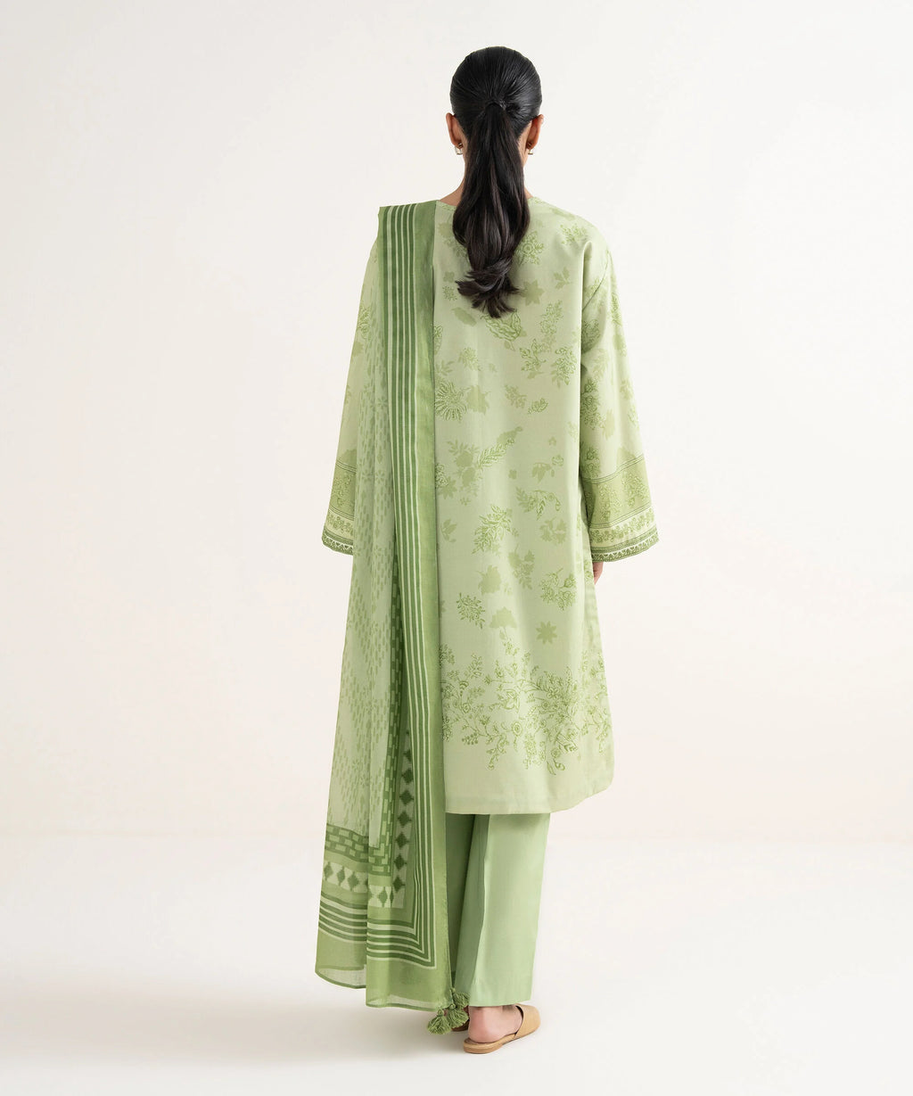 3 Piece - Embroidered Cotton Suit