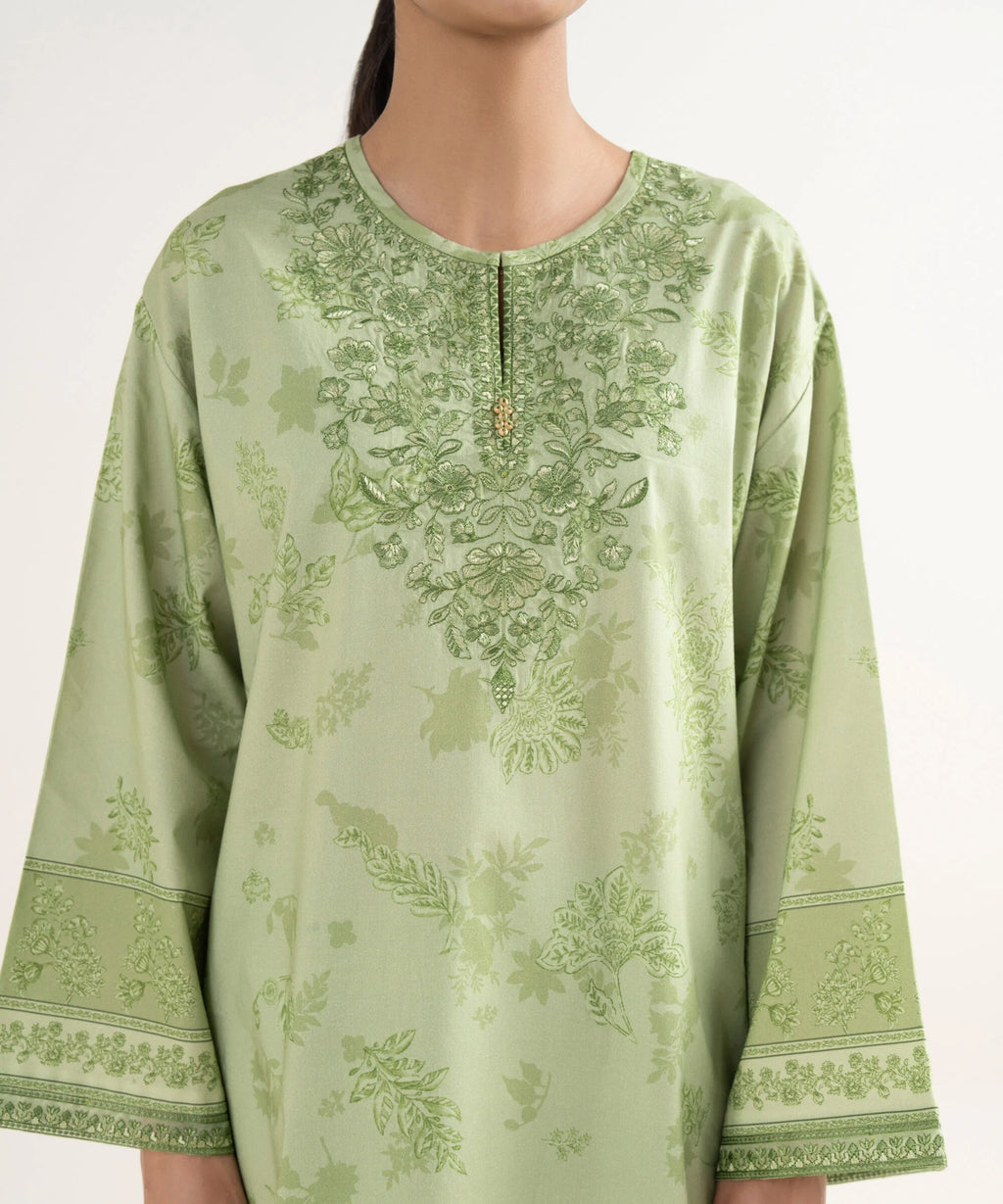 3 Piece - Embroidered Cotton Suit