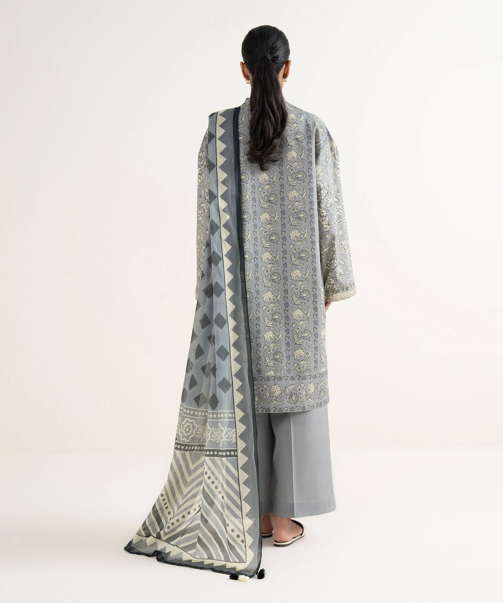 3 Piece - Embroidered Cotton Suit