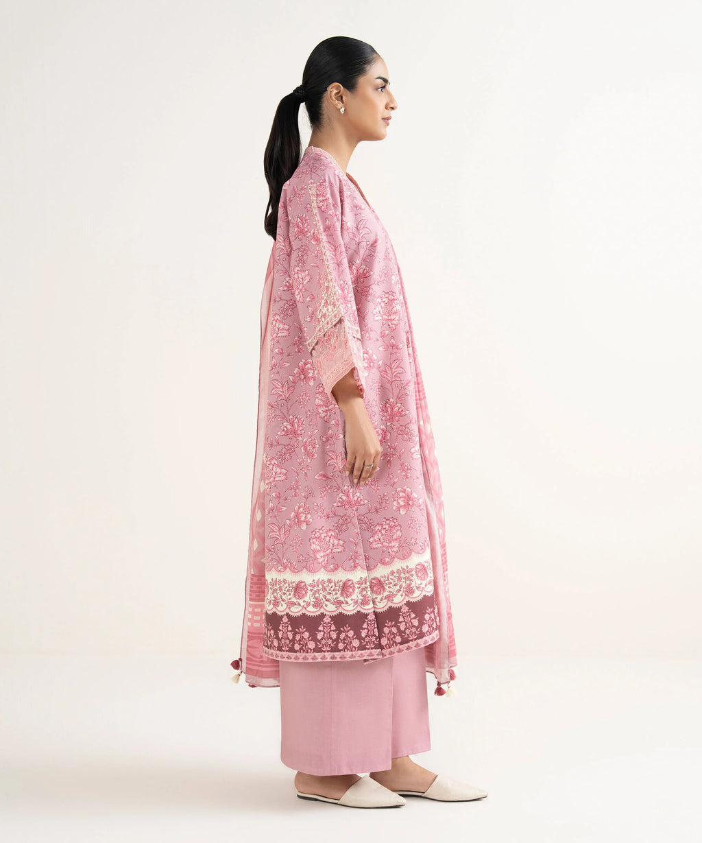 3 Piece - Embroidered Cotton Suit