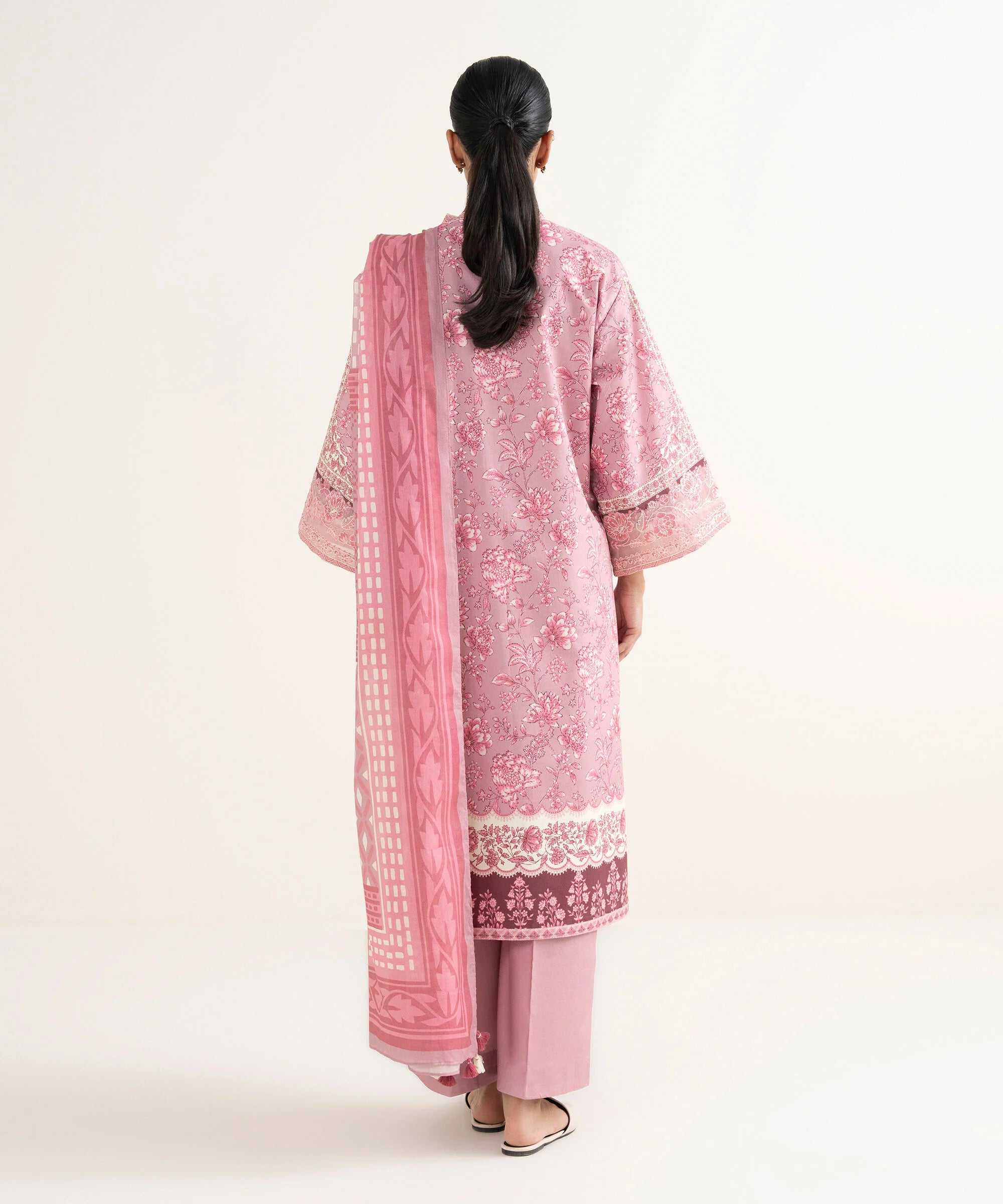 3 Piece - Embroidered Cotton Suit