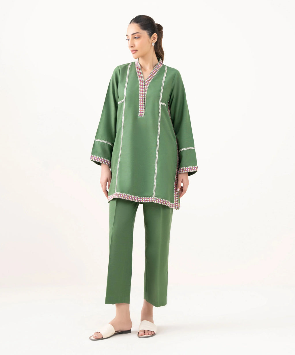 3 Piece - Embroidered Light Khaddar