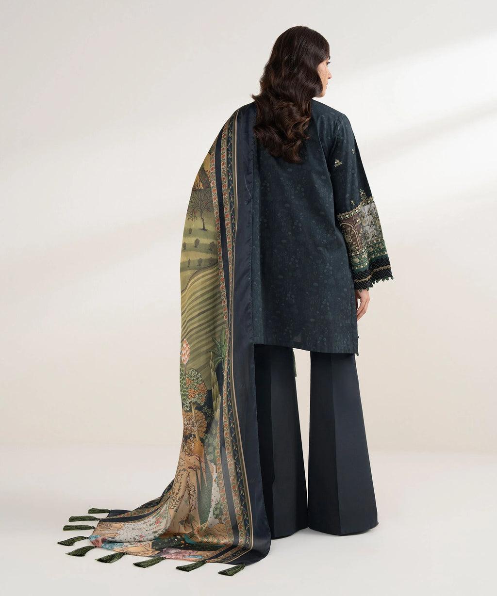3 Piece - Embroidered Cotton Suit