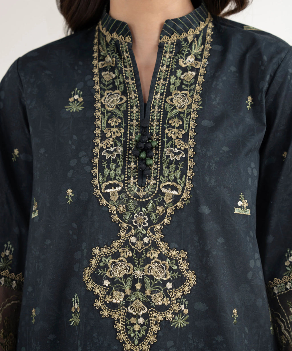 3 Piece - Embroidered Cotton Suit