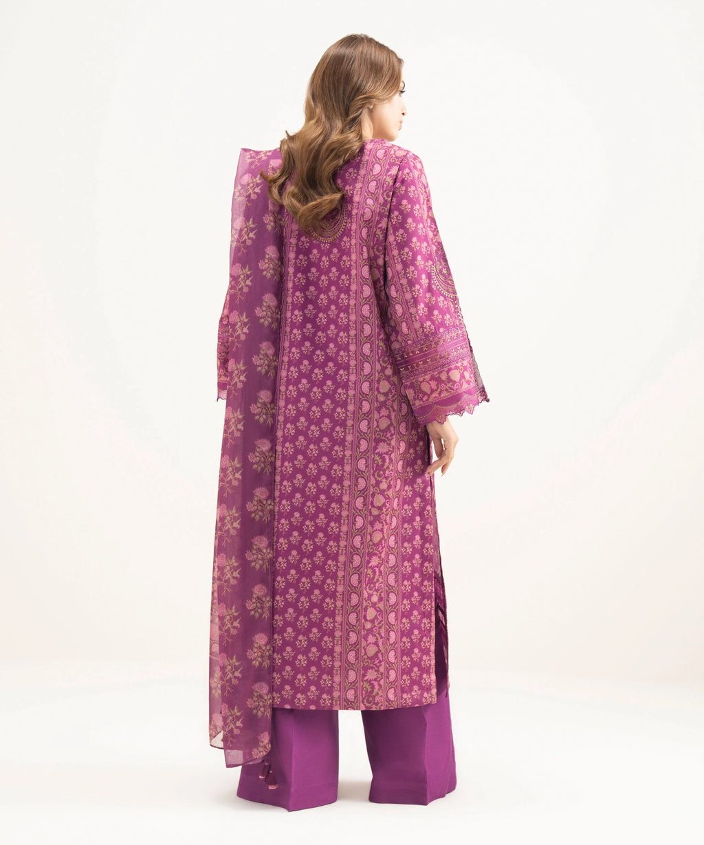 3 Piece - Embroidered Silk Suit