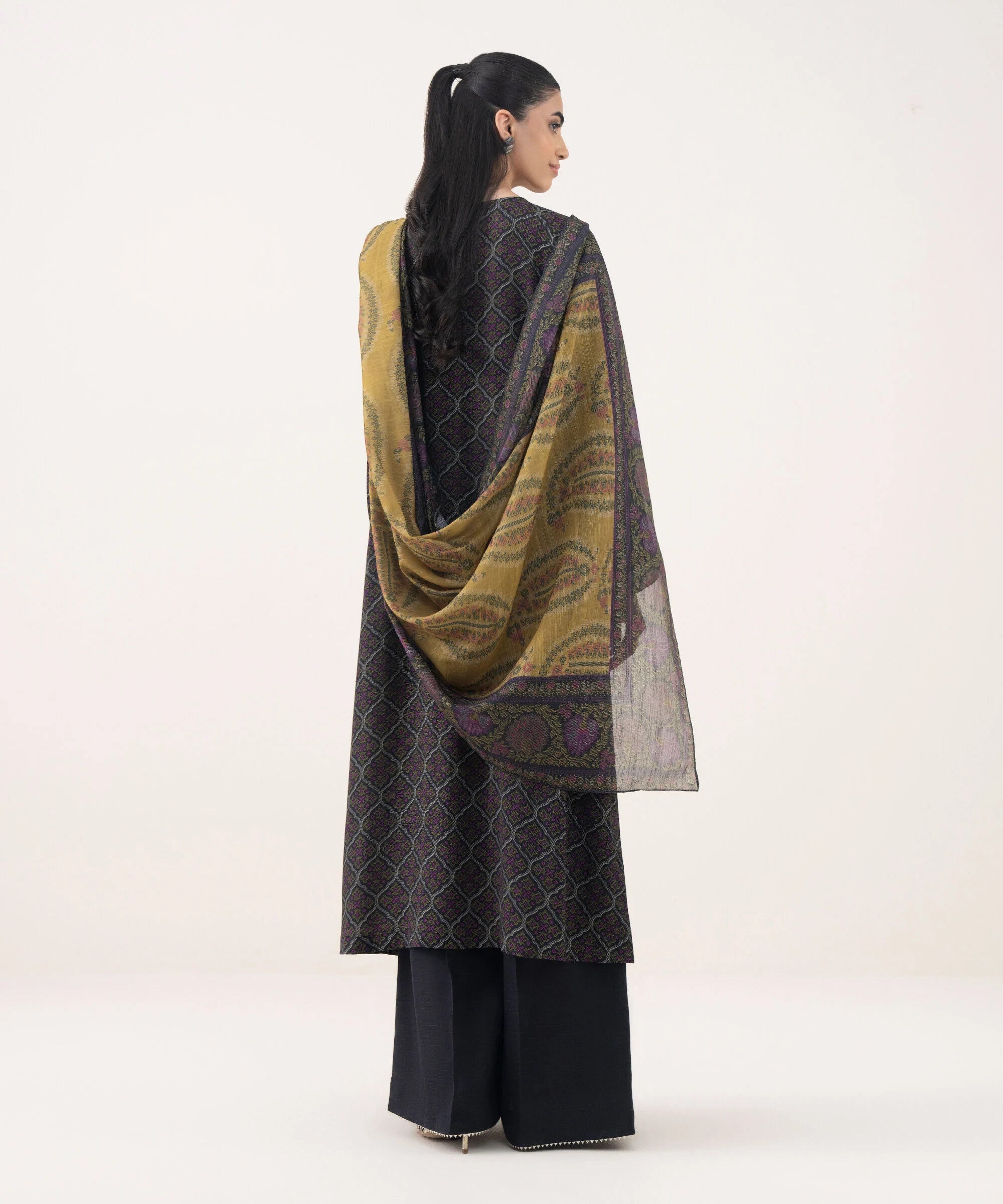 3 Piece - Embroidered Viscose Suit