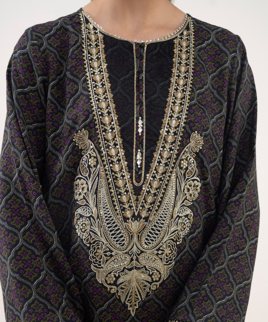 3 Piece - Embroidered Viscose Suit