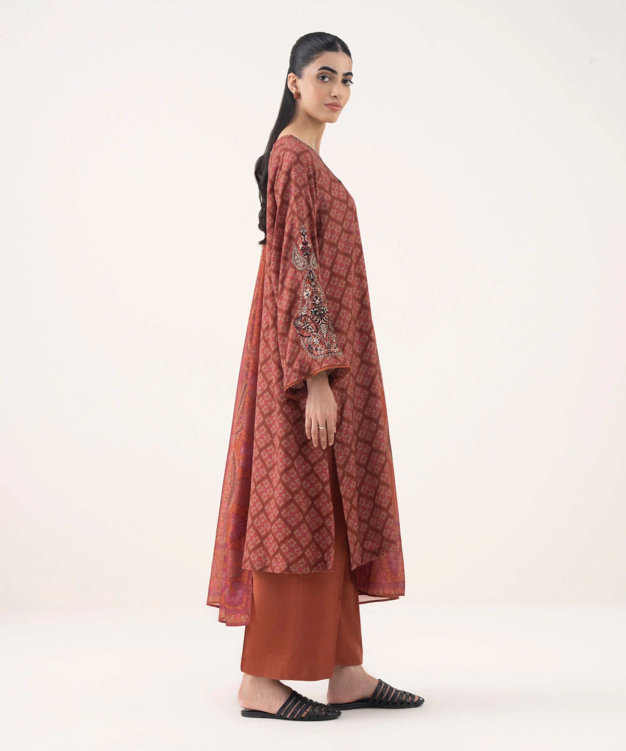 3 Piece - Embroidered Viscose Suit