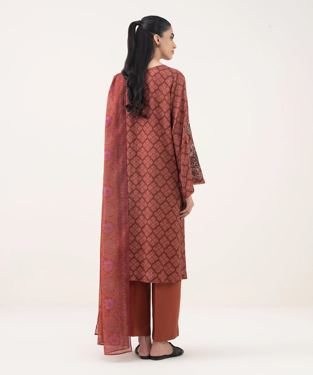 3 Piece - Embroidered Viscose Suit