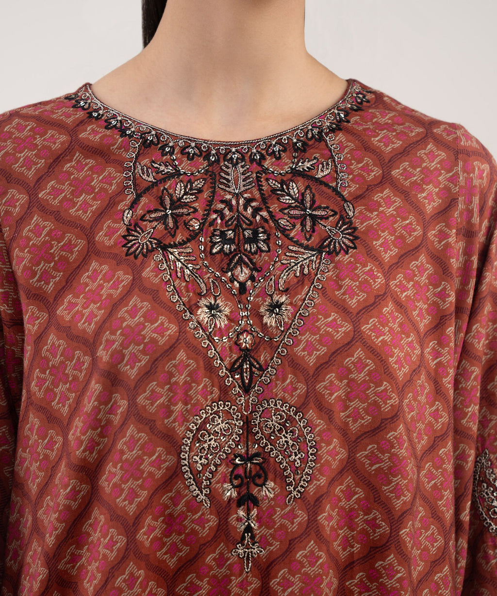 3 Piece - Embroidered Viscose Suit