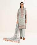 3 Piece - Embroidered Cotton Suit
