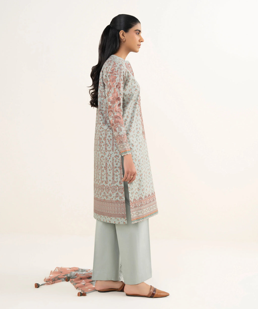 3 Piece - Embroidered Cotton Suit