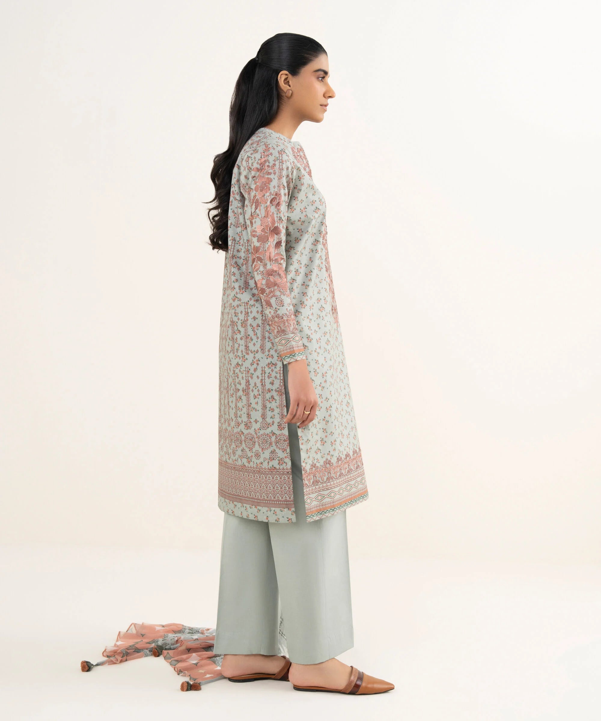 3 Piece - Embroidered Cotton Suit