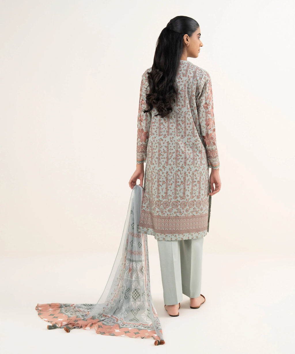 3 Piece - Embroidered Cotton Suit