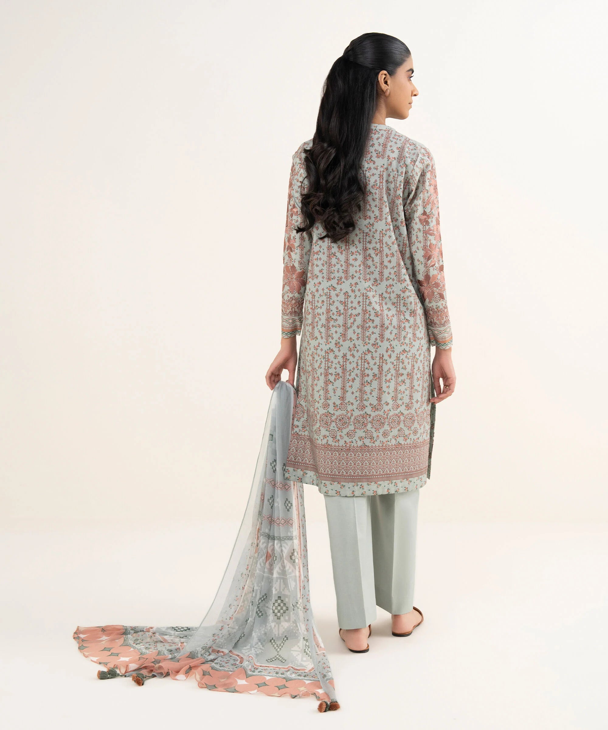 3 Piece - Embroidered Cotton Suit
