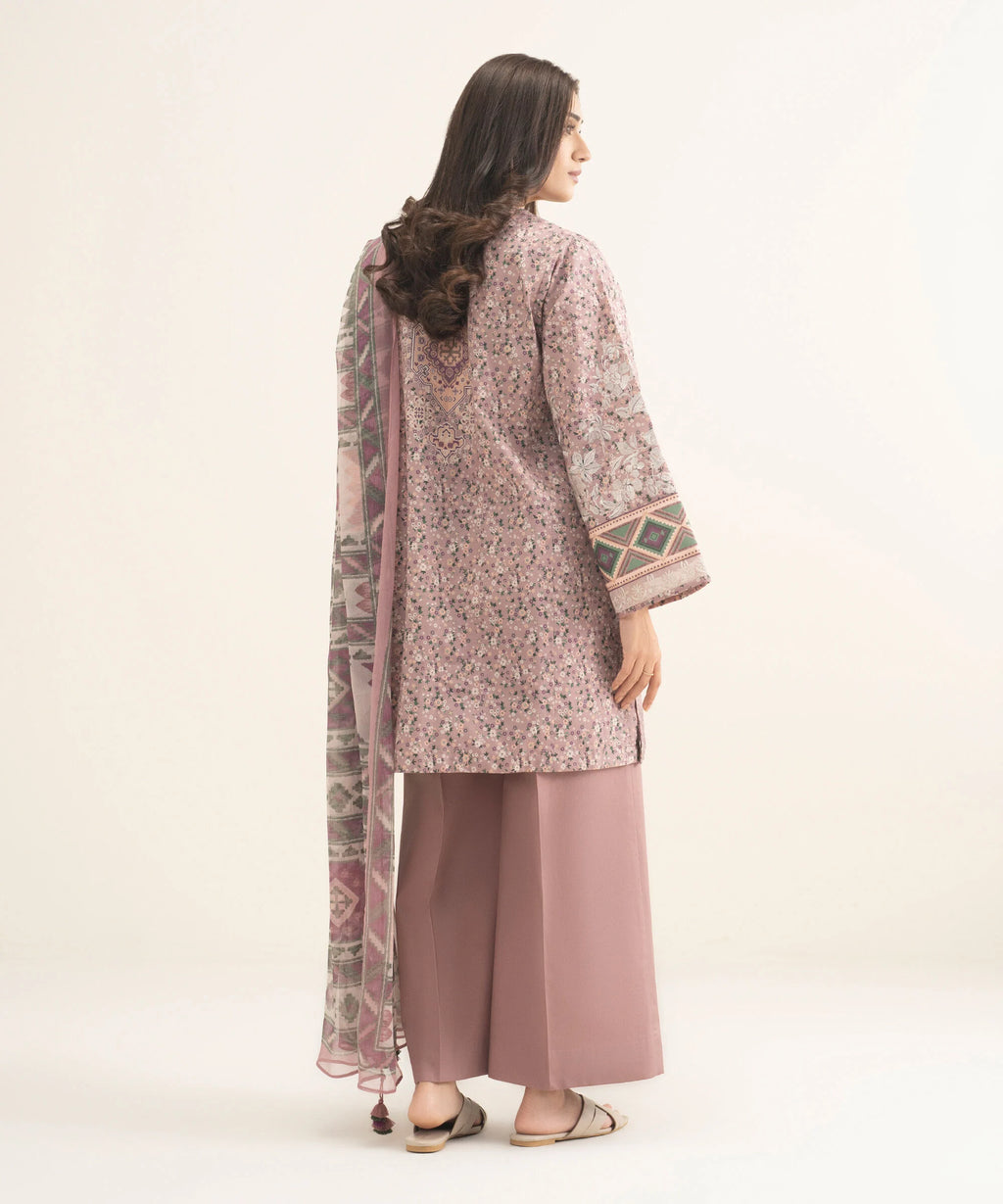 3 Piece - Embroidered Cotton Suit