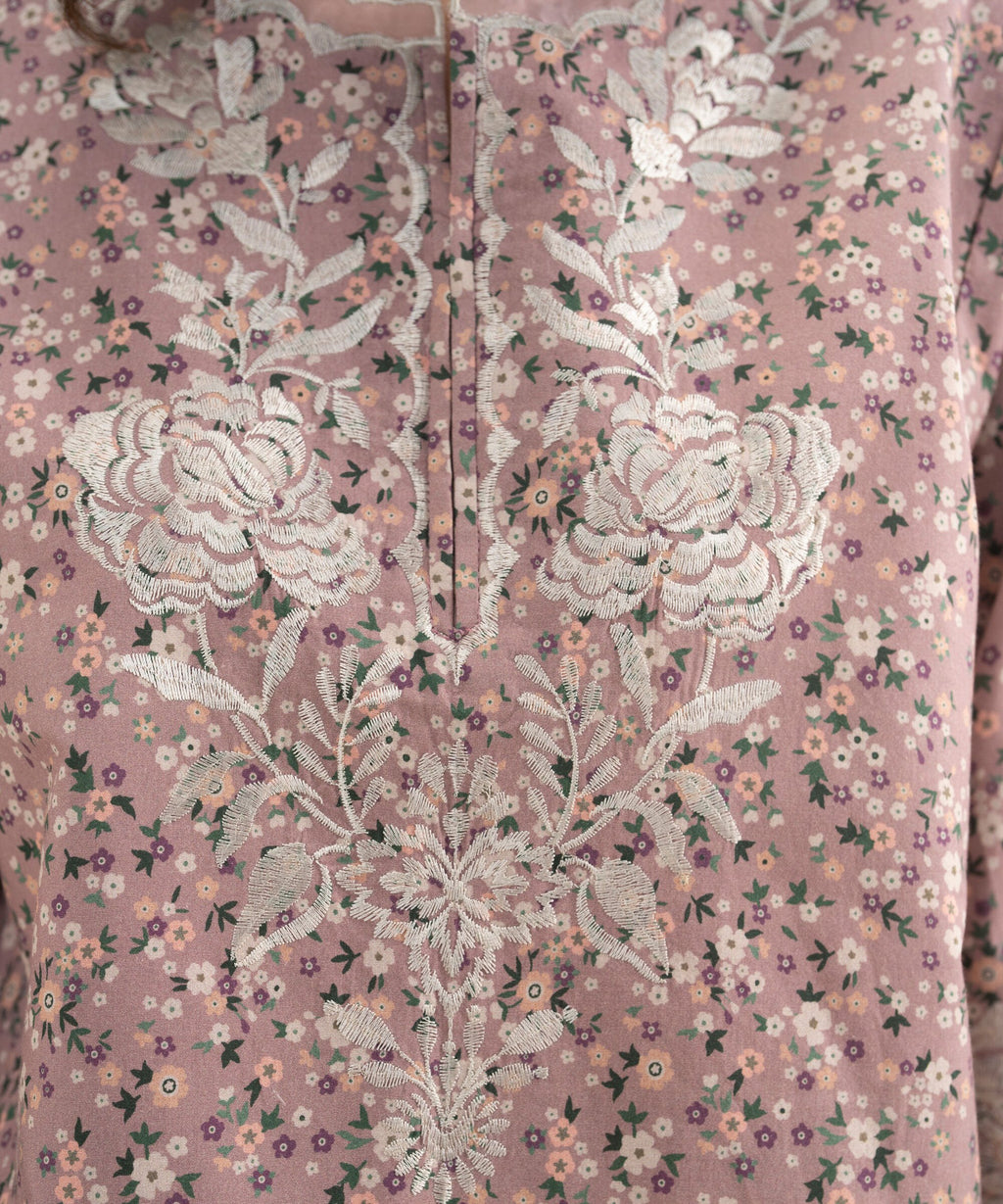 3 Piece - Embroidered Cotton Suit