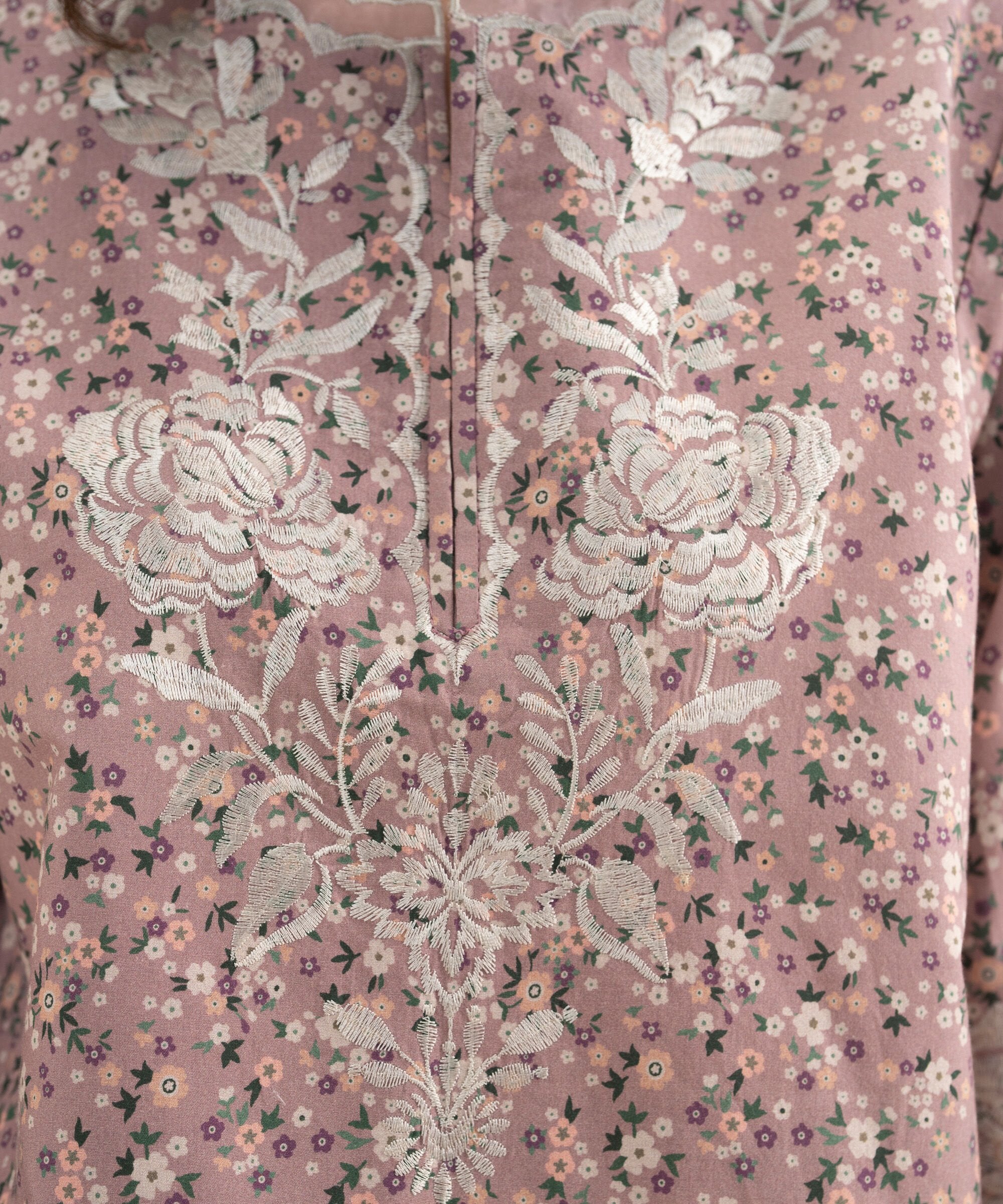 3 Piece - Embroidered Cotton Suit