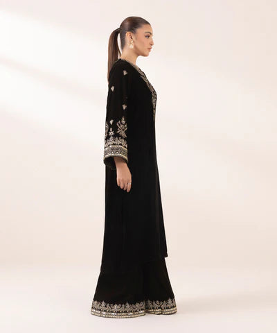 2 Piece - Embroidered Velvet Suit