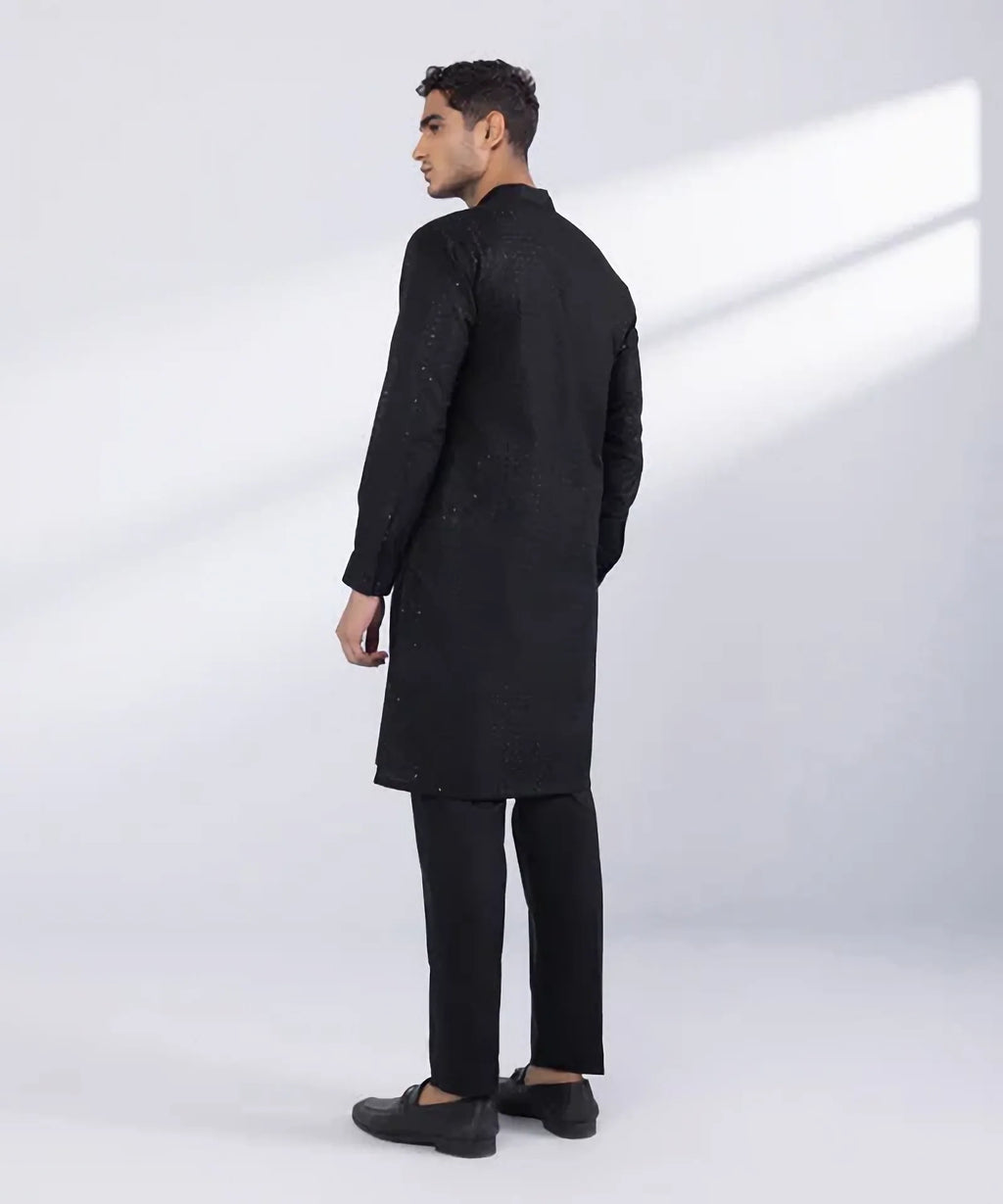 Schiffli Embroidered Cotton Suit