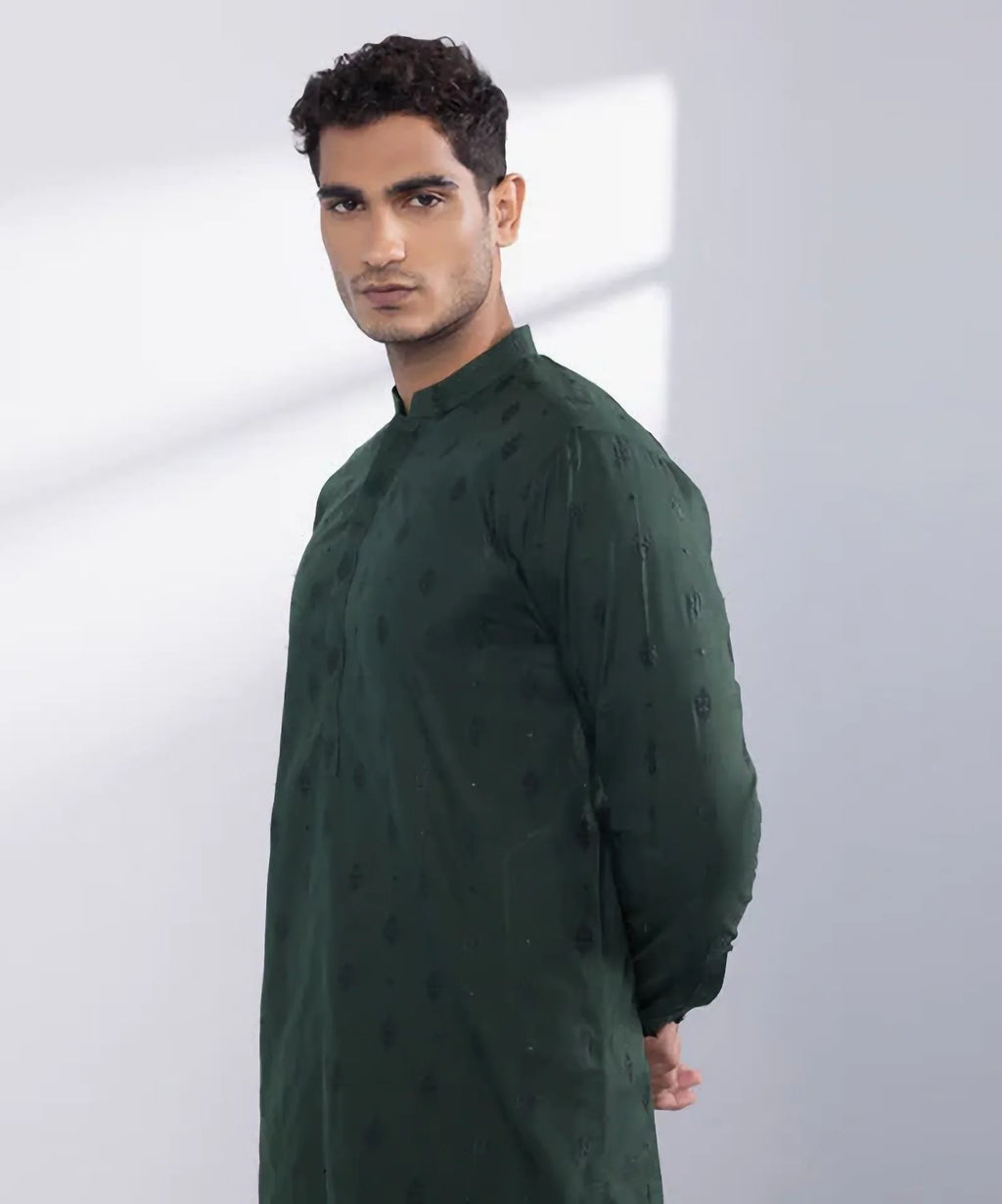 Schiffli Embroidered Cotton Suit