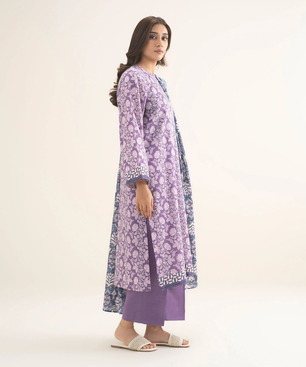 3 Piece - Printed Khaddar Suit