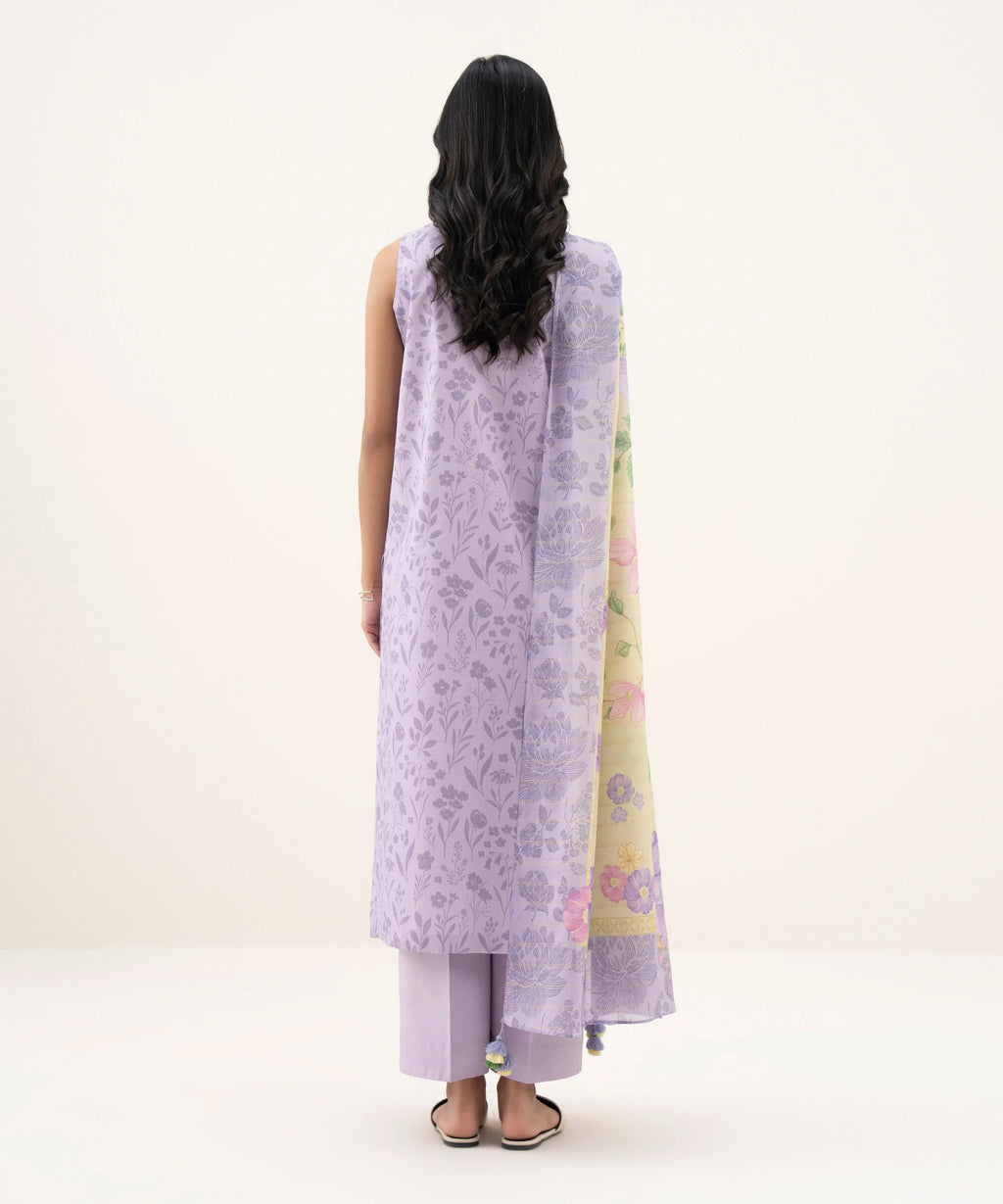 3 Piece - Embroidered Zari Lawn Suit