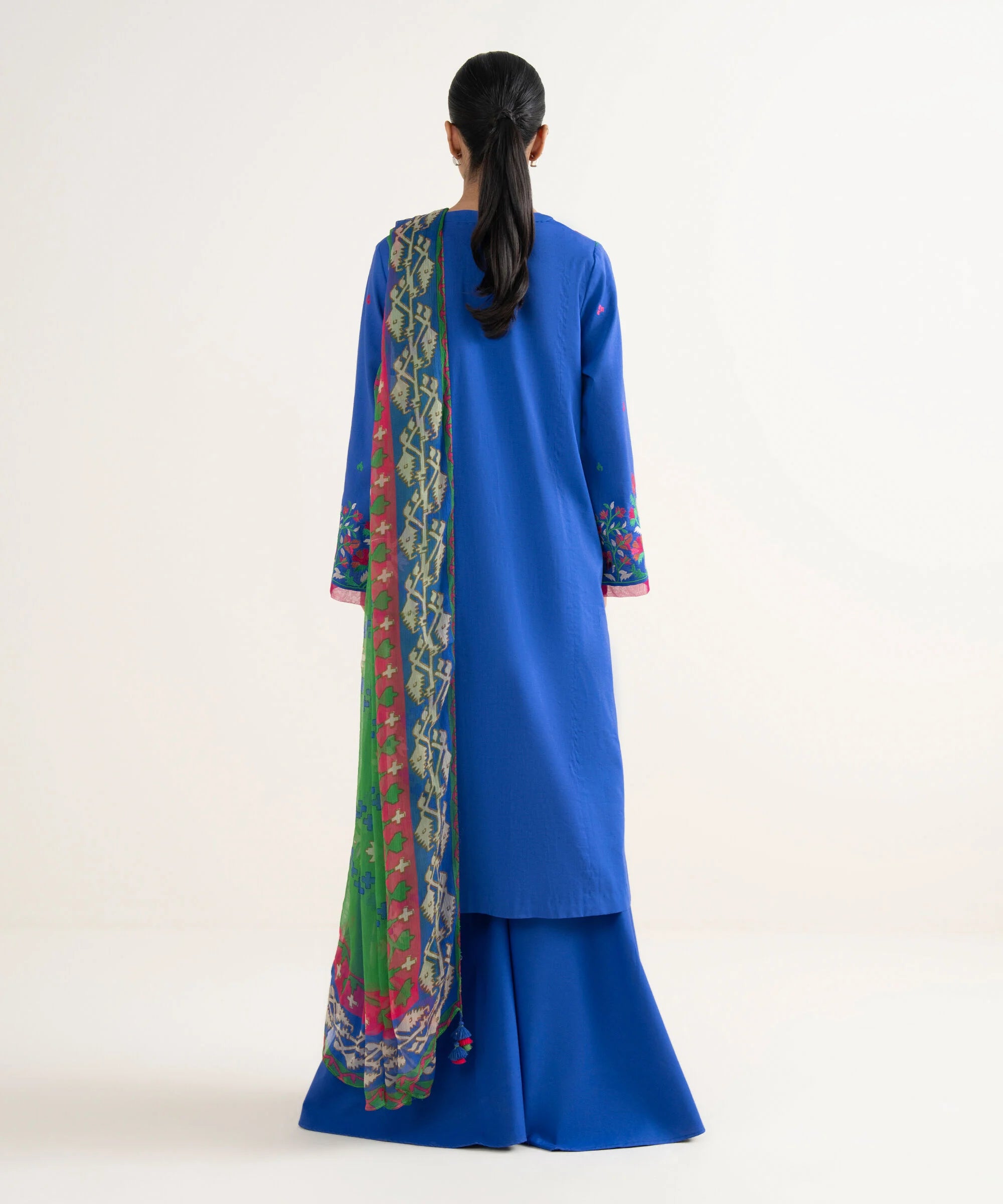 3 Piece - Embroidered Cotton Viscose Suit