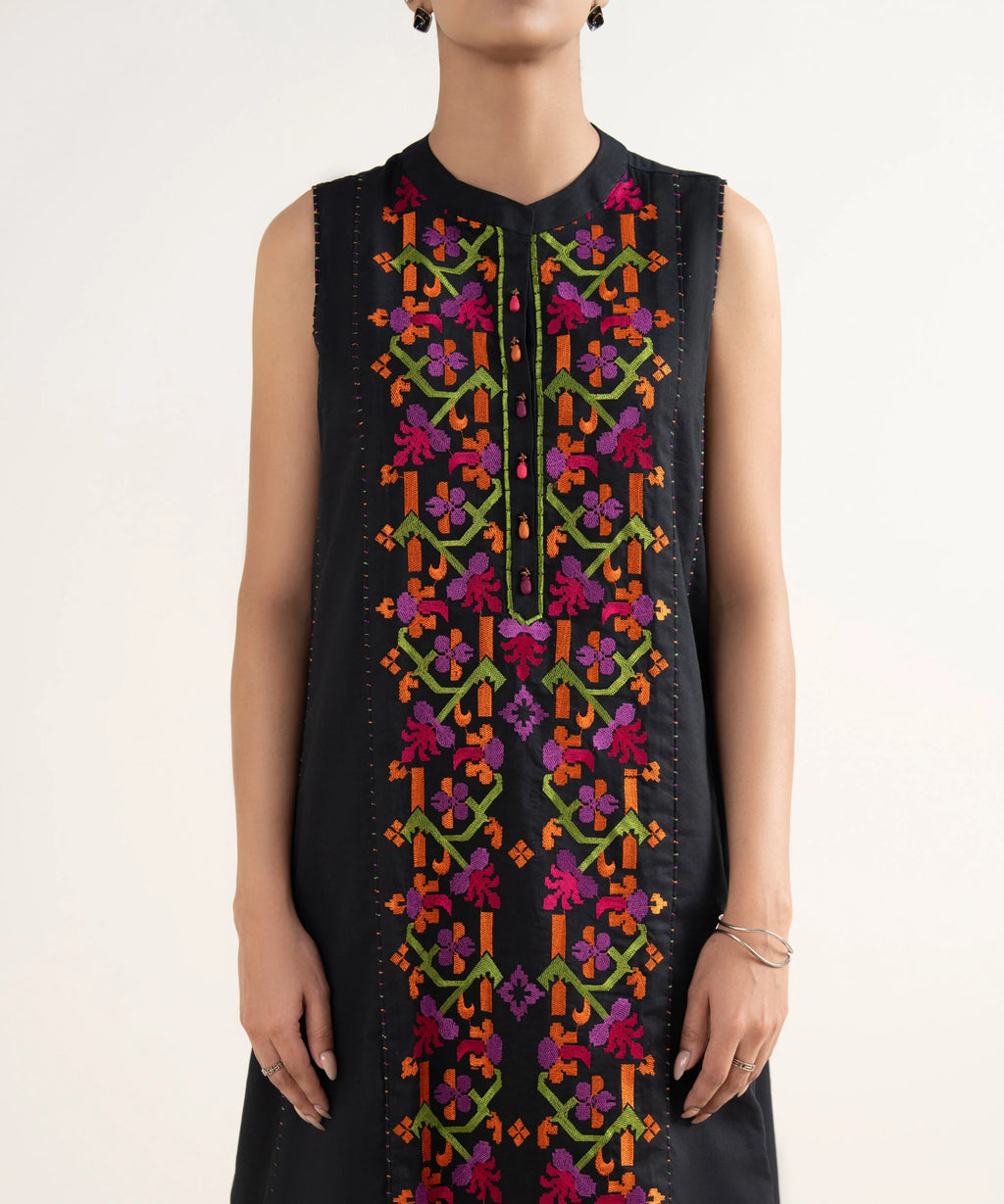 3 Piece - Embroidered Cotton Viscose Suit