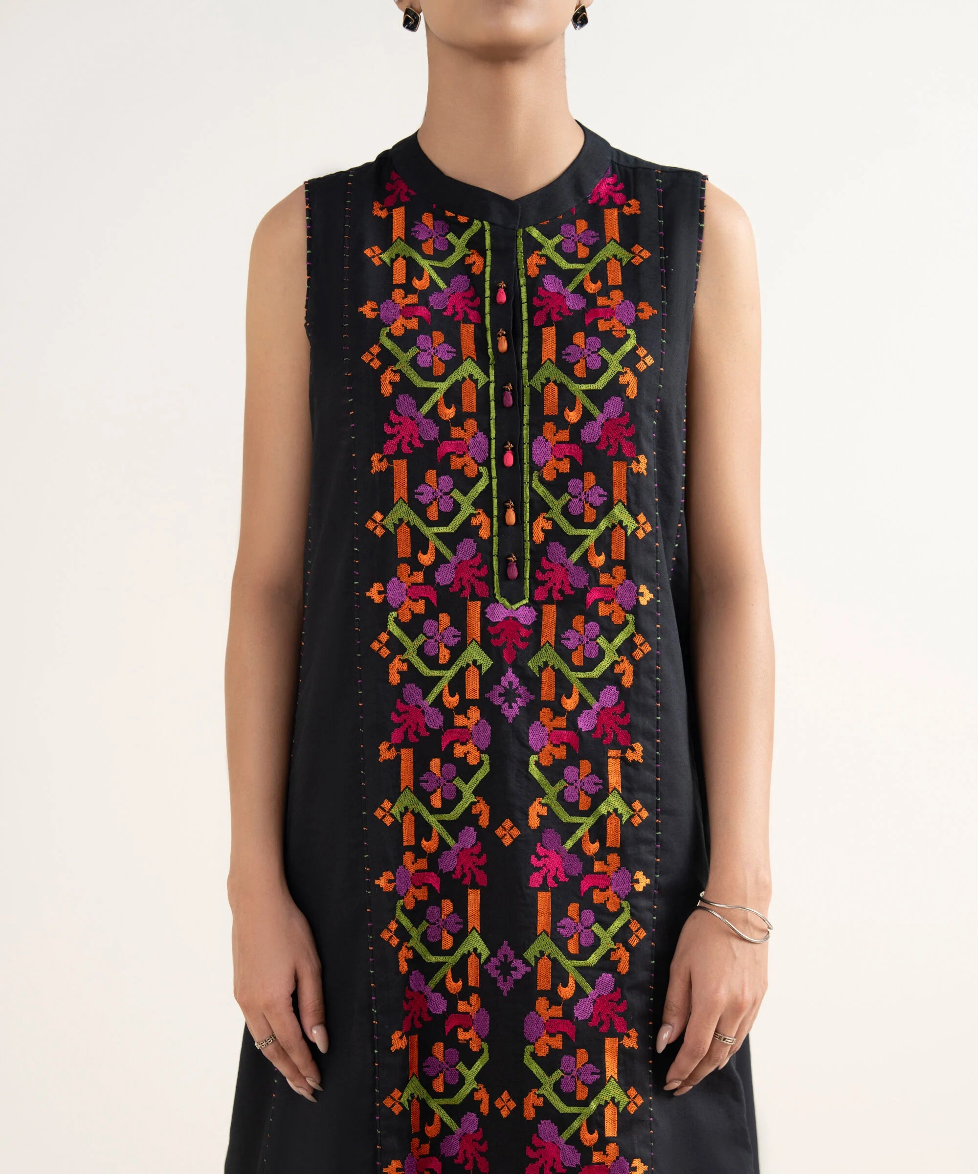 3 Piece - Embroidered Cotton Viscose Suit
