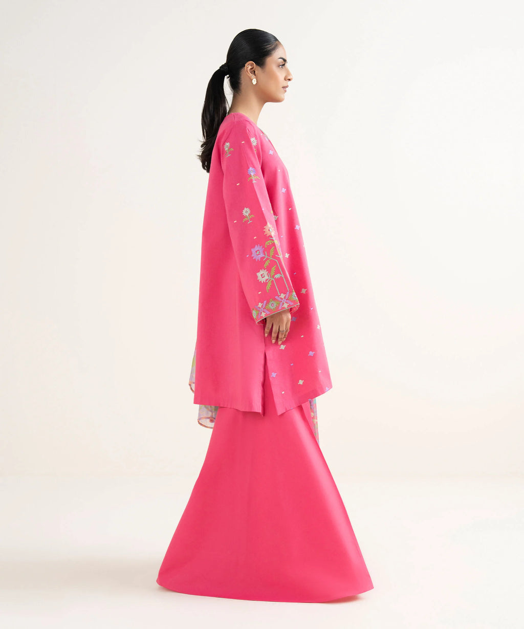 3 Piece - Embroidered Cotton Viscose Suit
