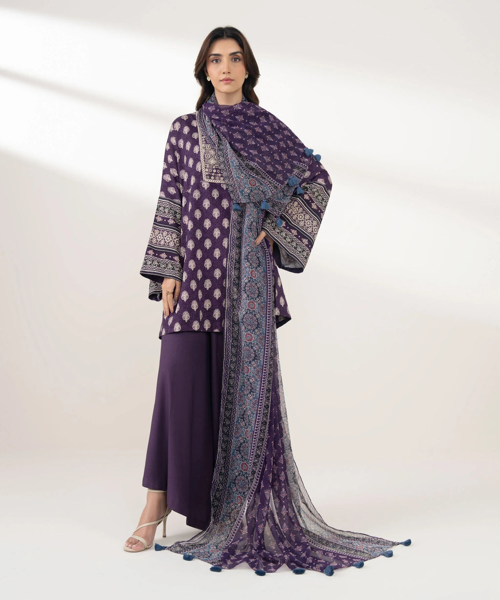 3 Piece - Embroidered Light Linen Suit