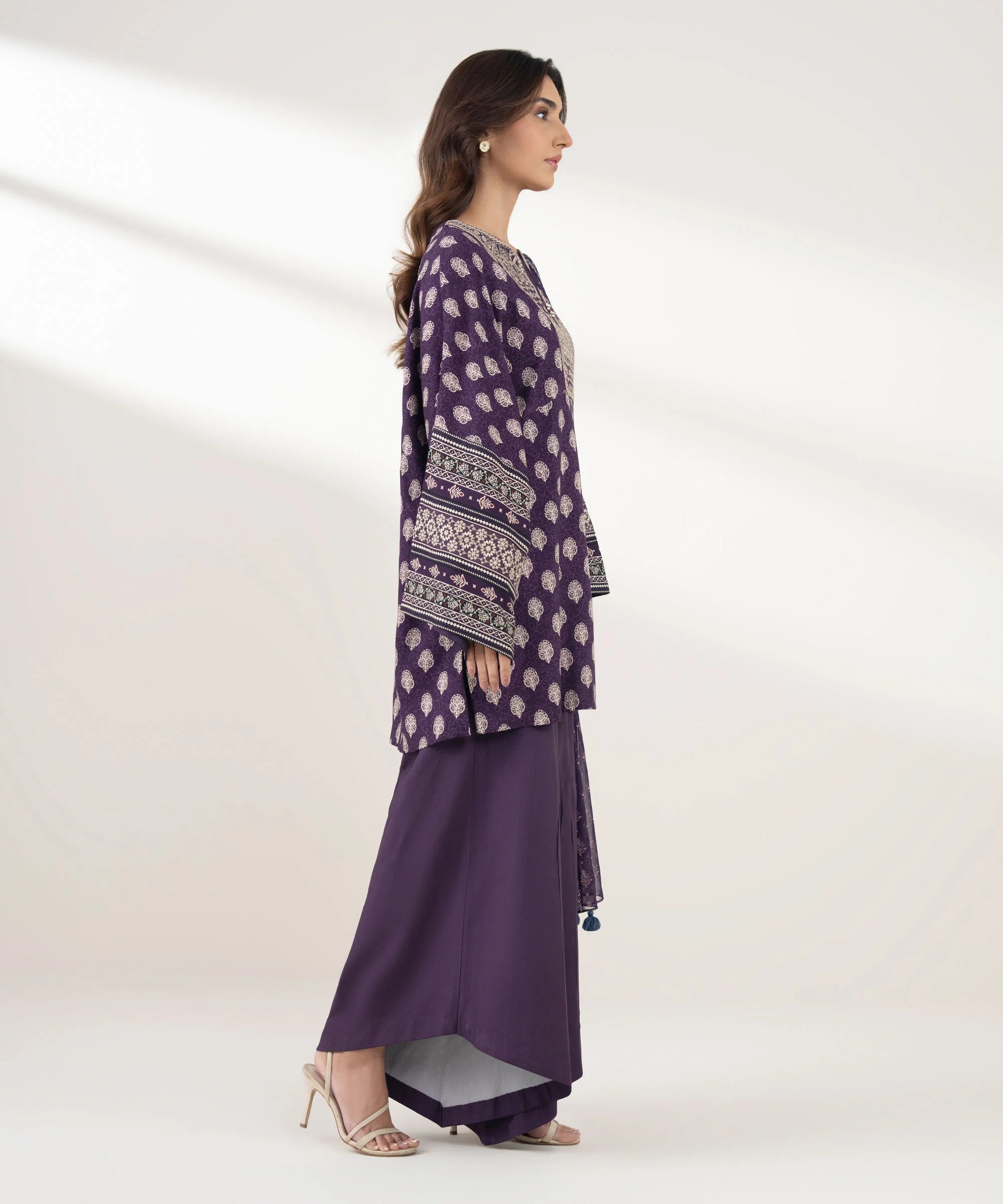 3 Piece - Embroidered Light Linen Suit