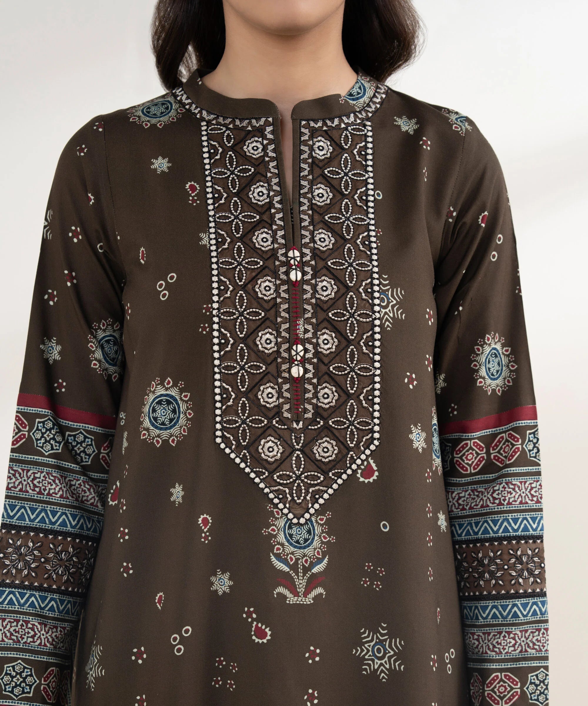 3 Piece - Embroidered Light Linen Suit