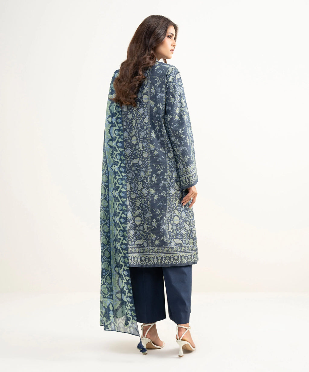3 Piece - Embroidered Zari Lawn Suit