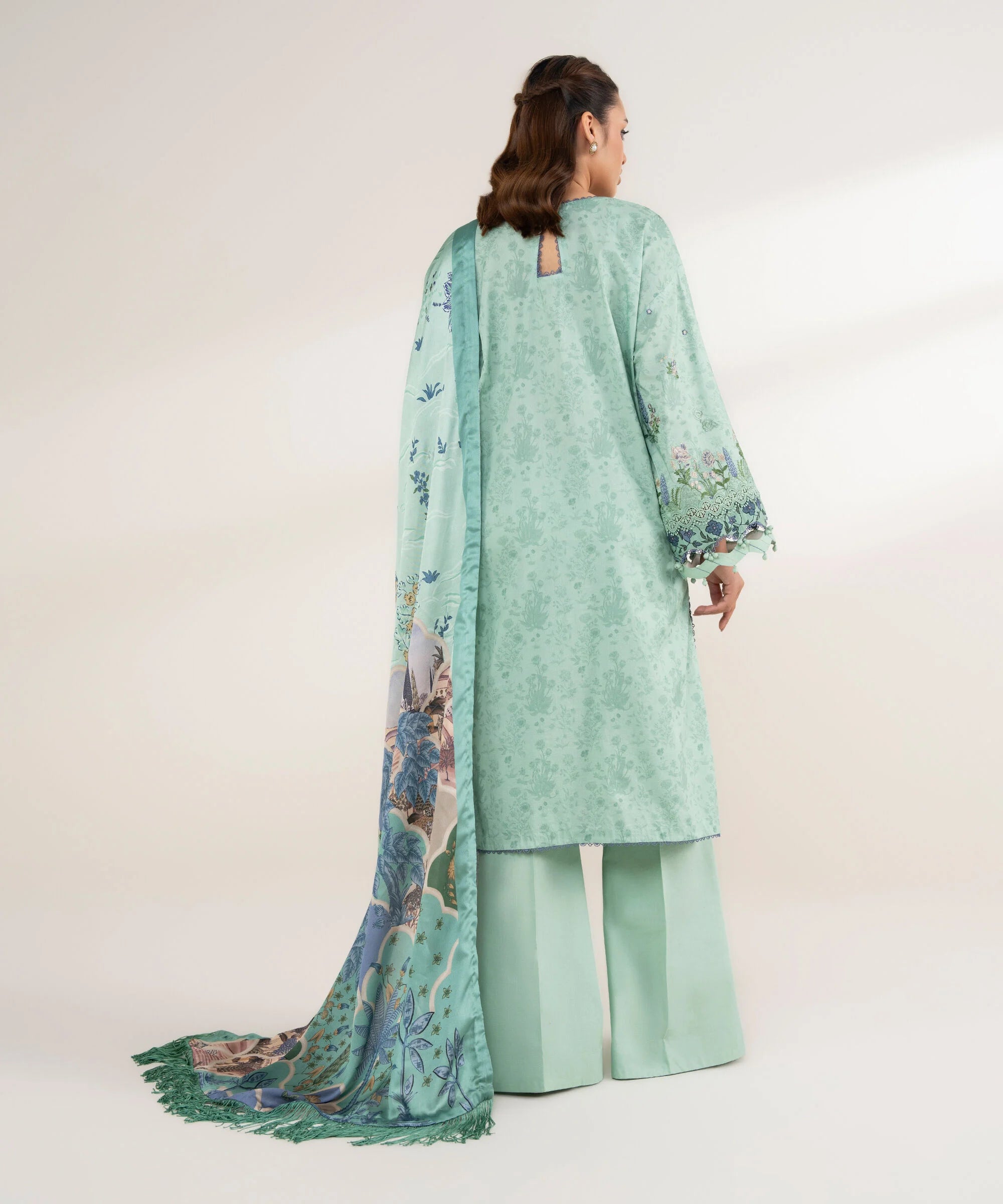 3 Piece - Embroidered Cotton Suit