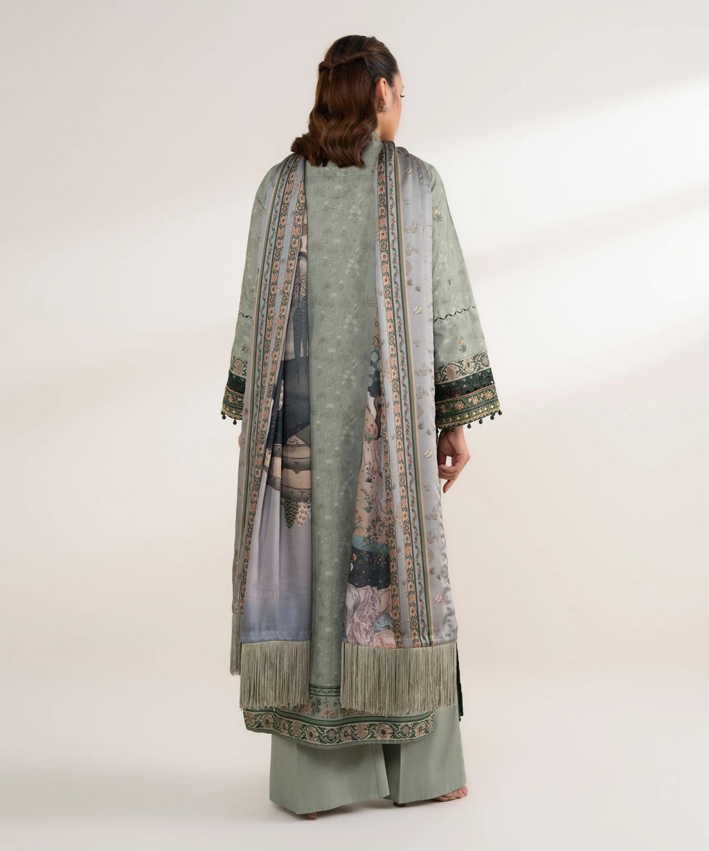 3 Piece - Embroidered Cotton Suit