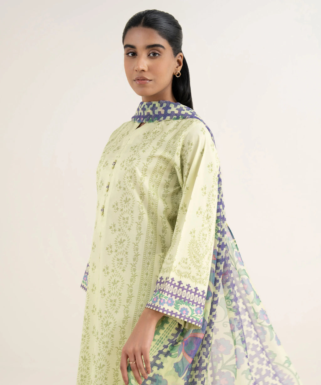 3 Piece - Printed Lawn Suit