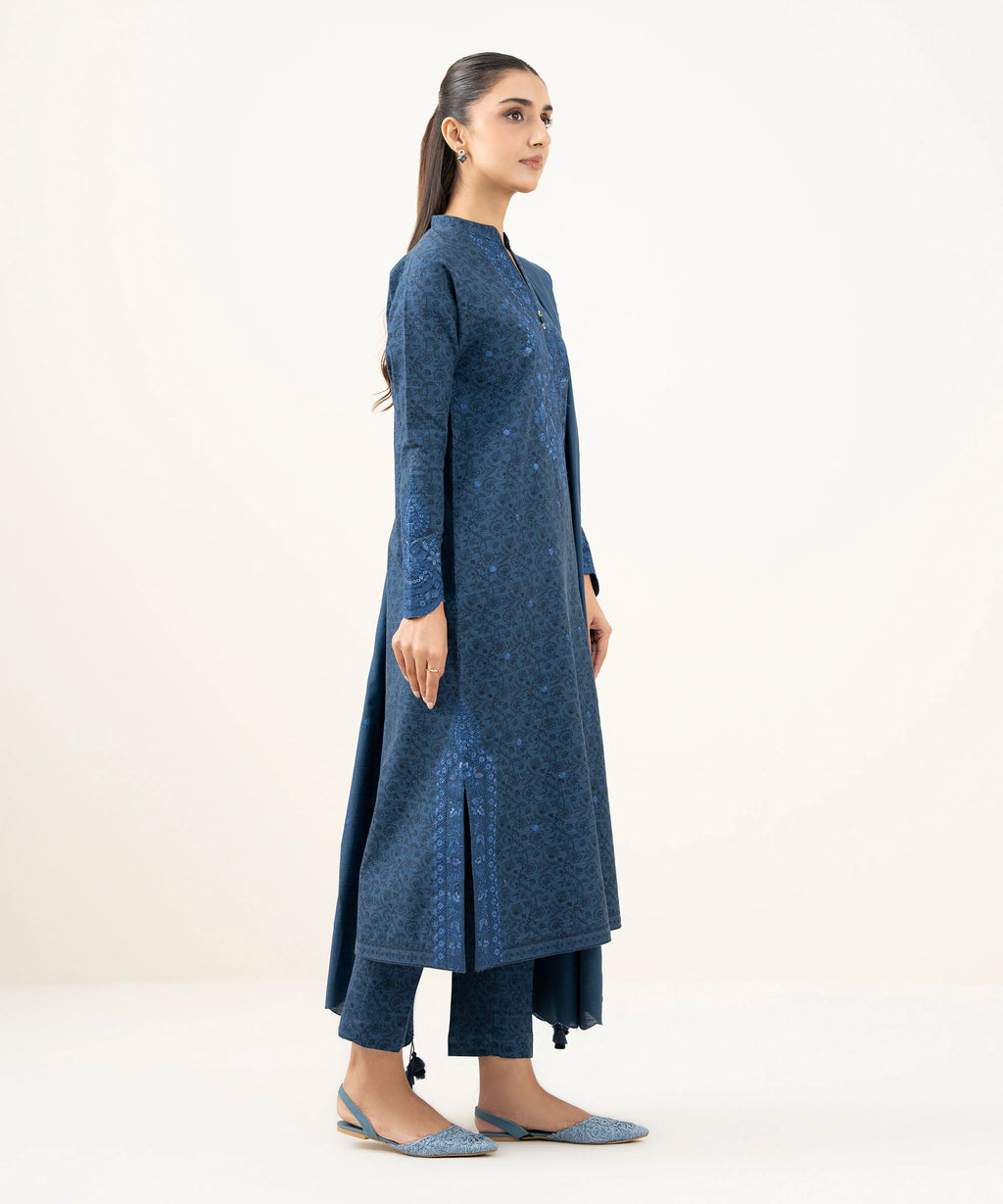 3 Piece - Embroidered Cotton Suit