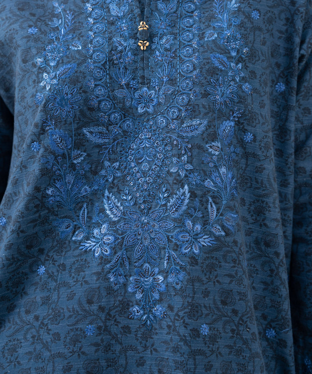3 Piece - Embroidered Cotton Suit