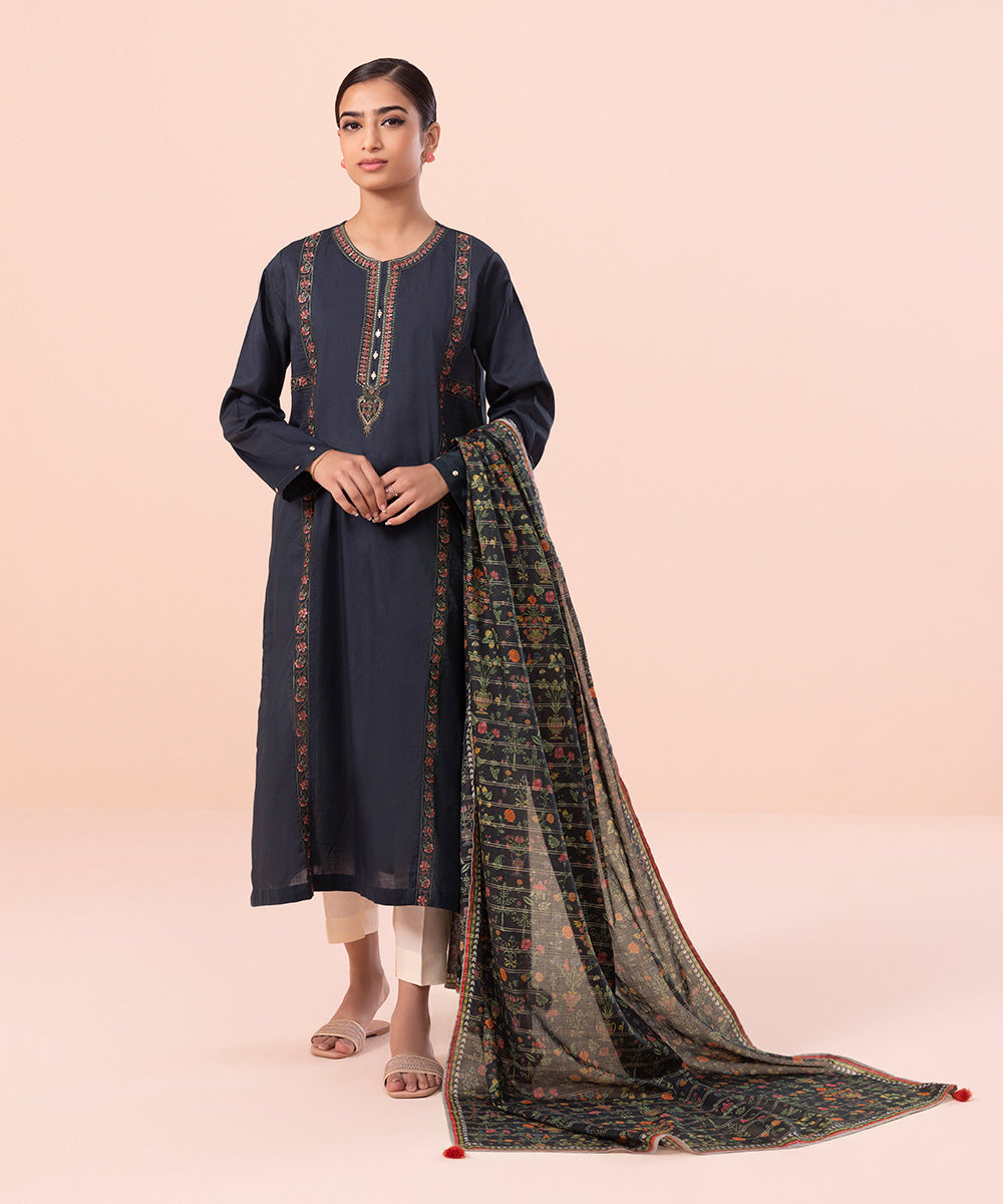 Printed Zari Cotton Dupatta