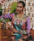 2 Piece - Printed Silk Suit