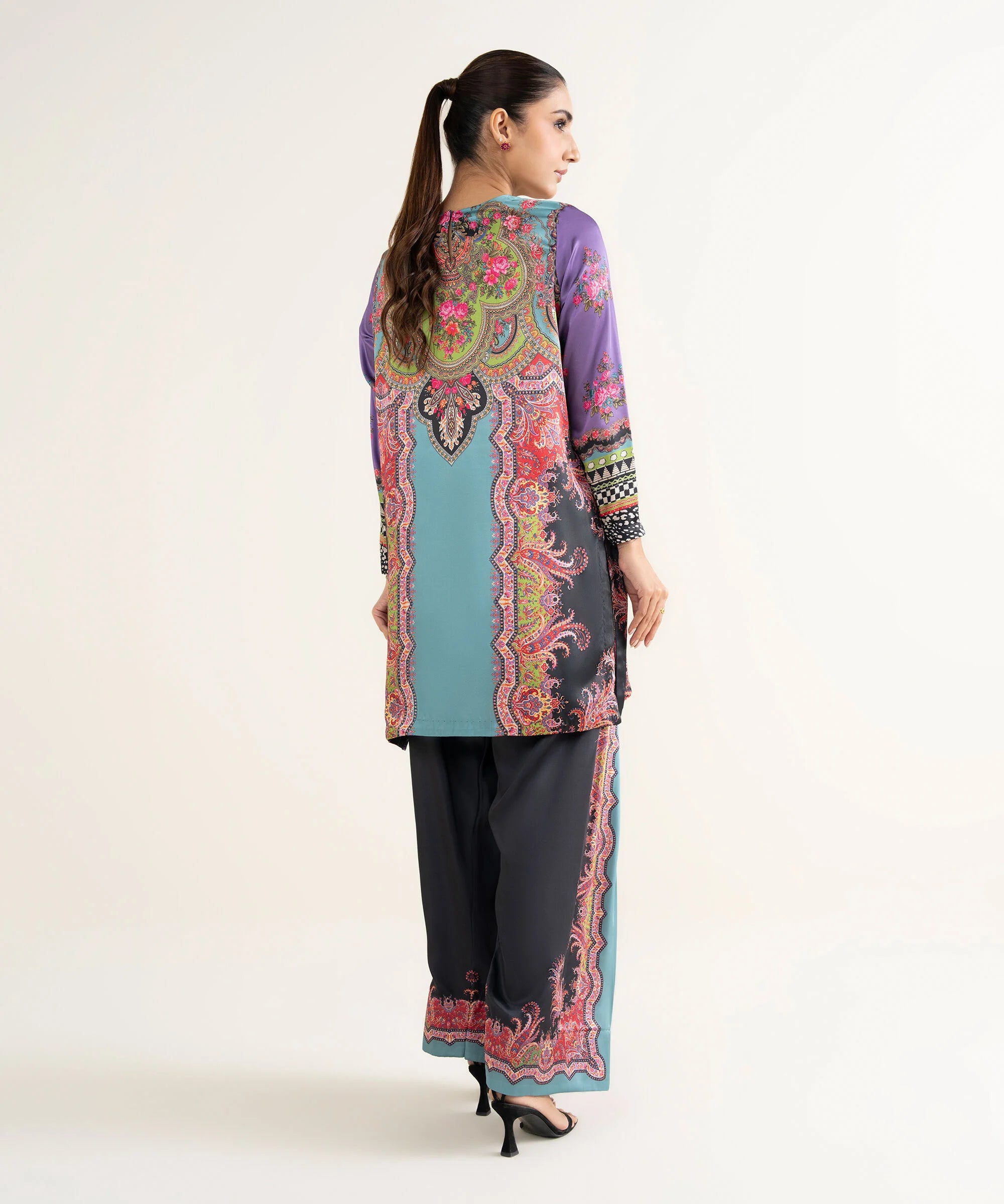 2 Piece - Printed Silk Suit