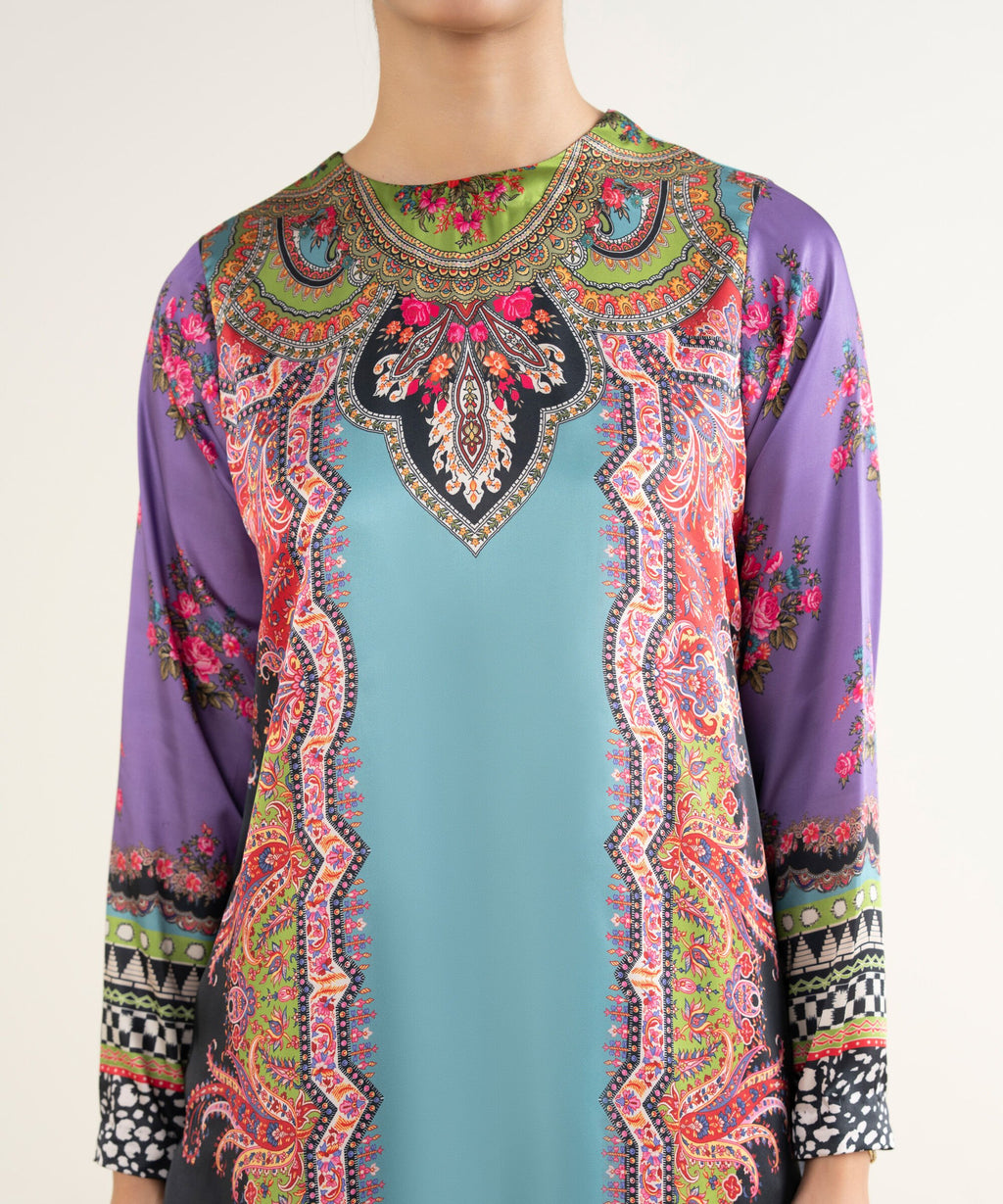 2 Piece - Printed Silk Suit