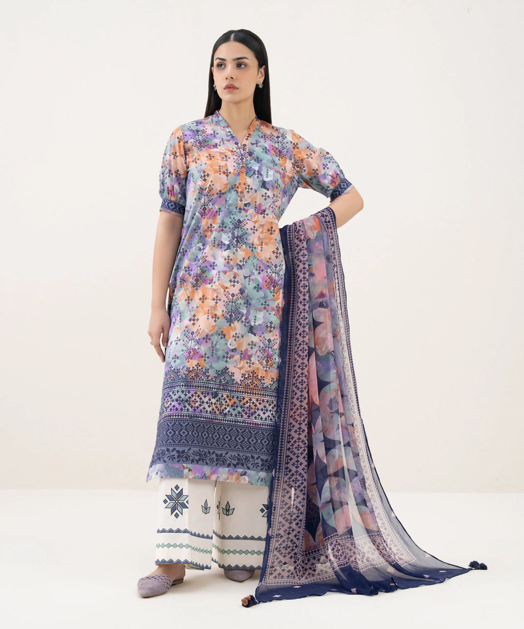 2 Piece - Printed Cotton Suit