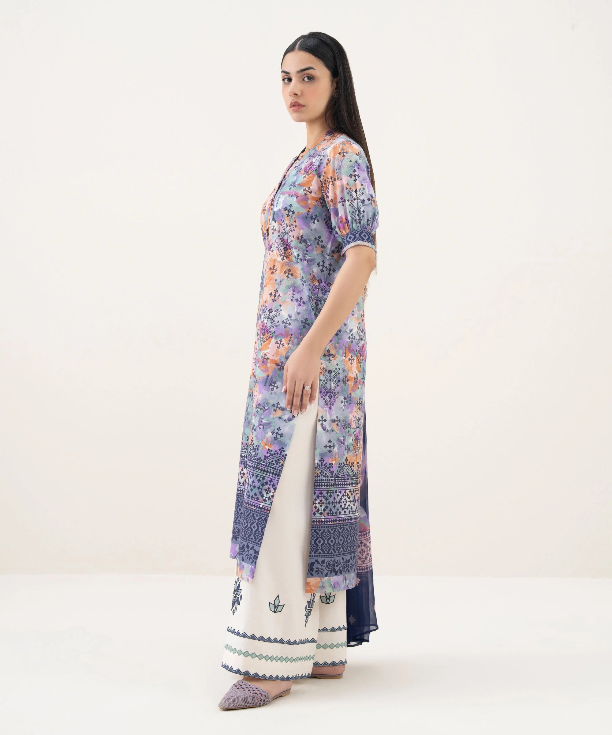 2 Piece - Printed Cotton Suit