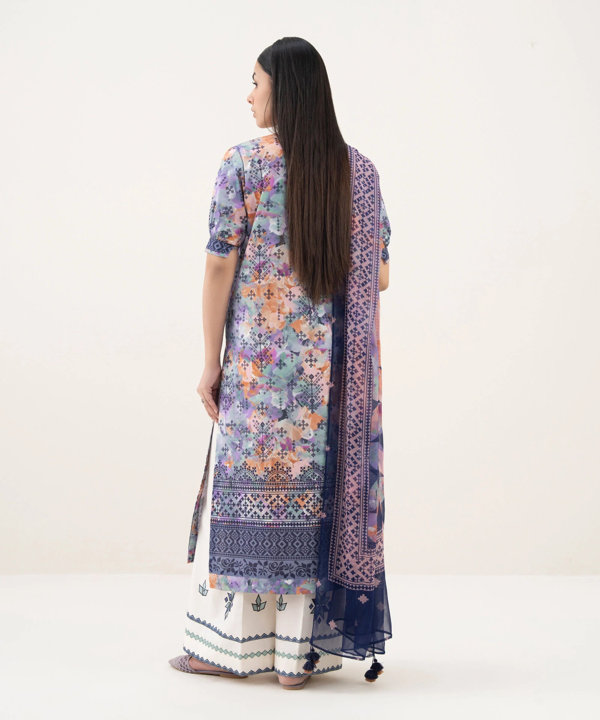 2 Piece - Printed Cotton Suit