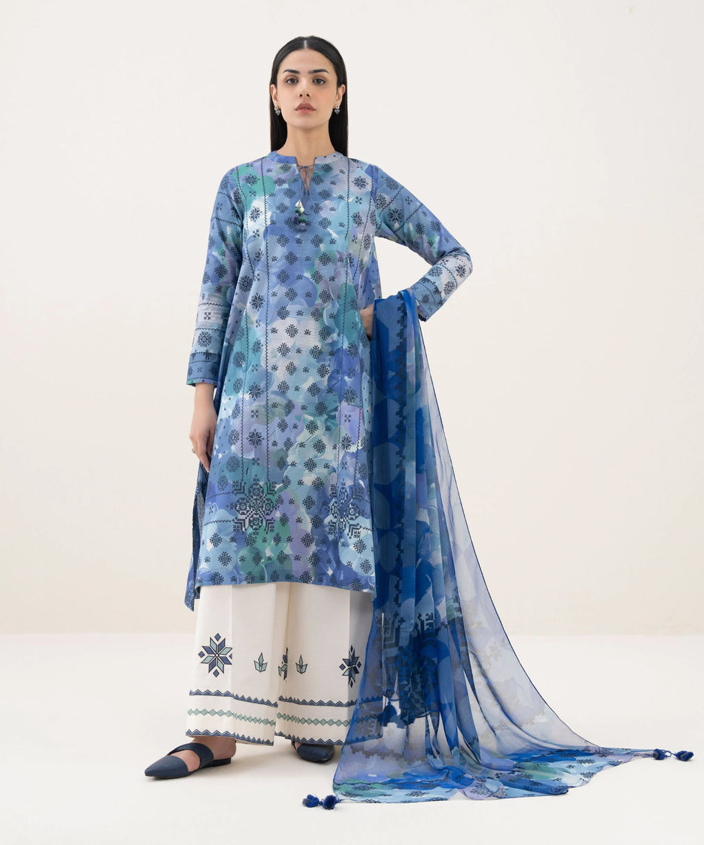 2 Piece - Printed Cotton Suit