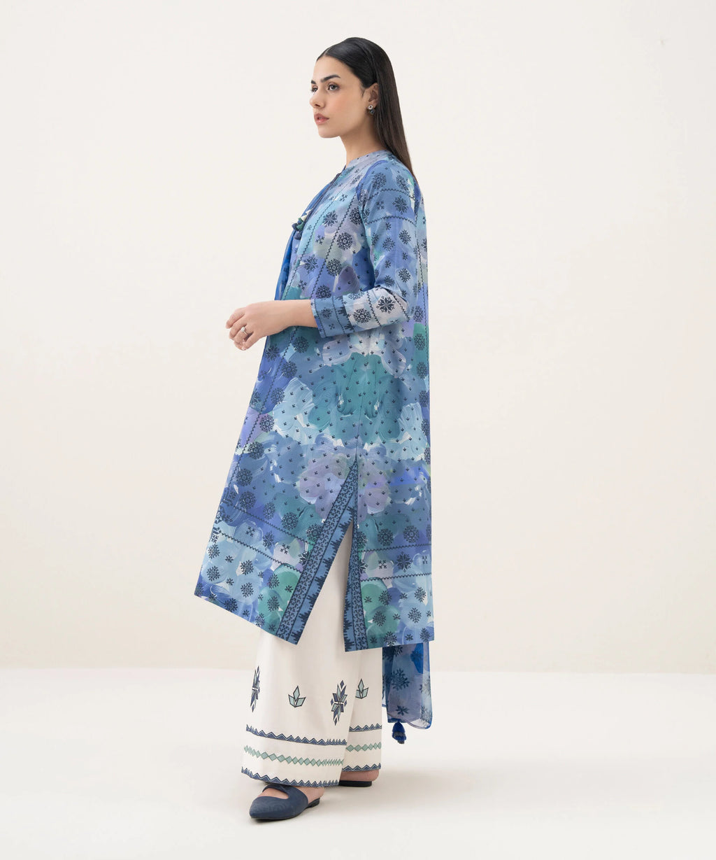 2 Piece - Printed Cotton Suit