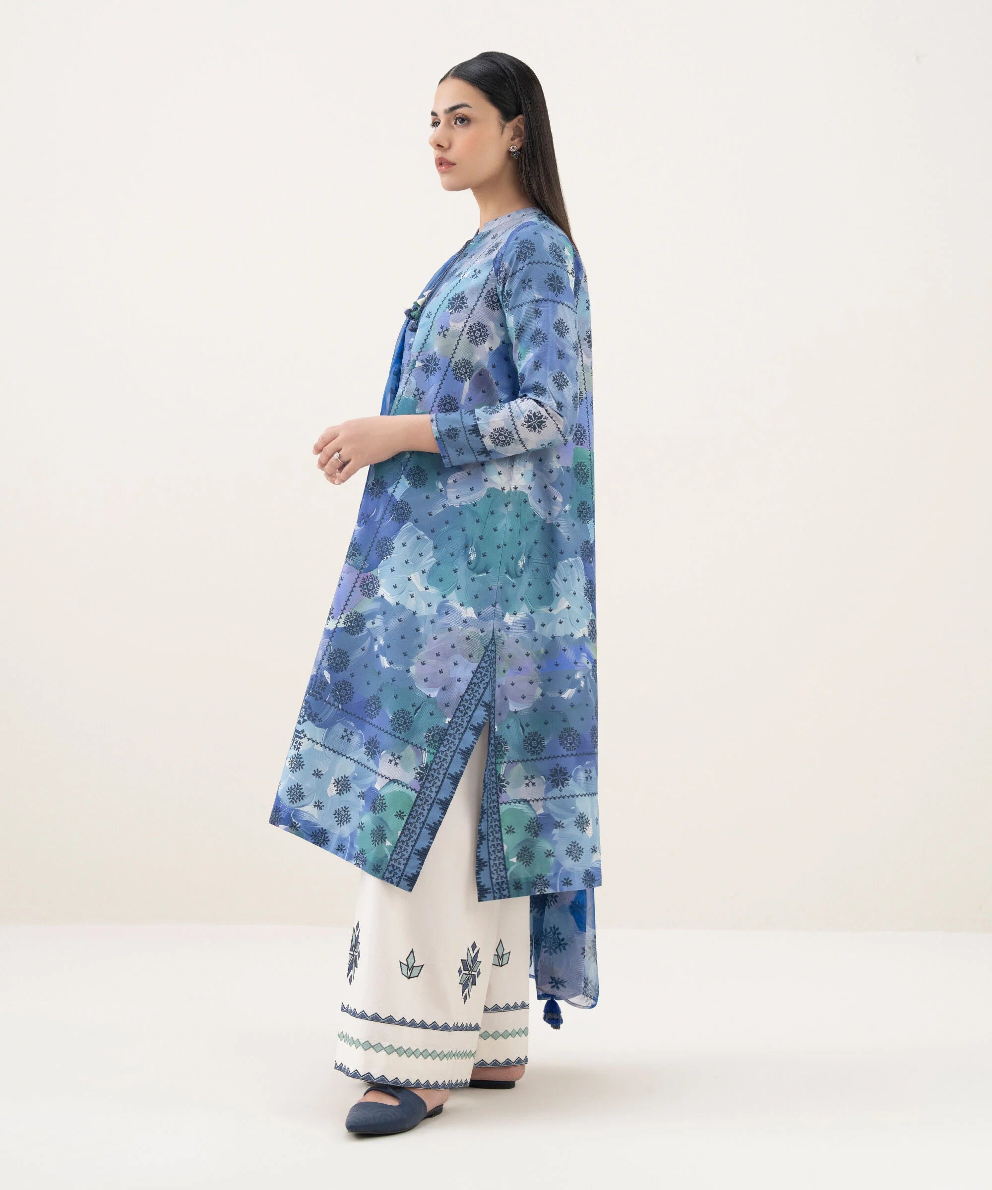 2 Piece - Printed Cotton Suit